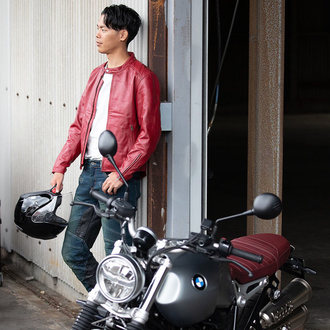 DEGNER デグナー シープレザー ジャケット レッド 4