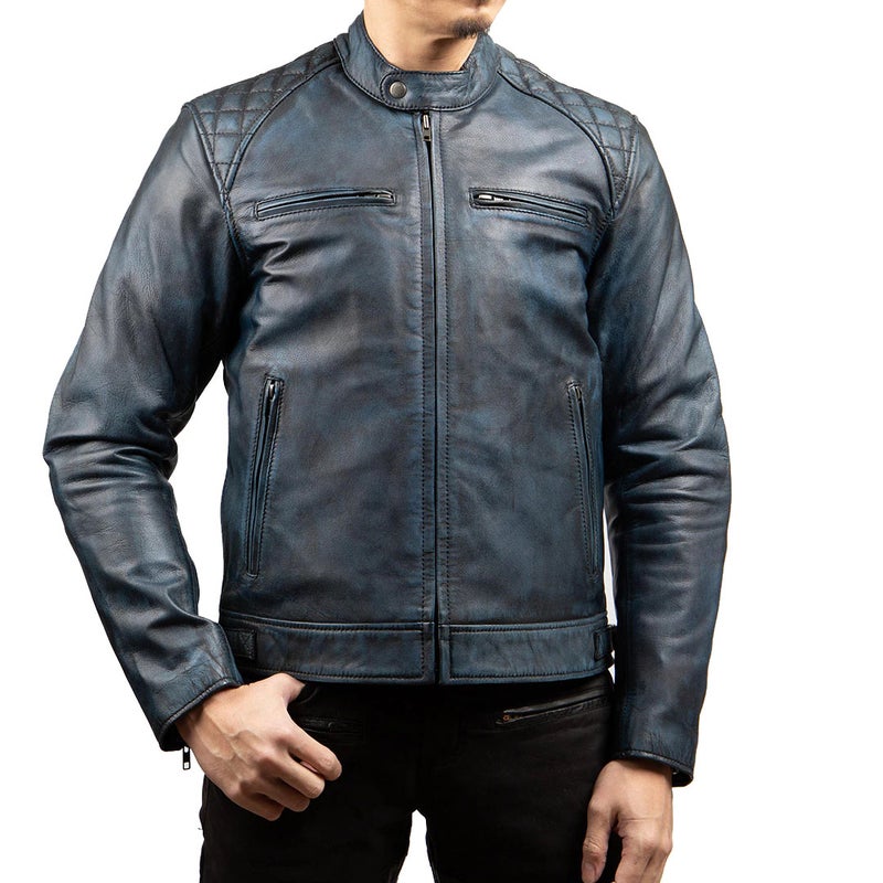 DEGNER デグナー ゴートレザー ジャケット ネイビー