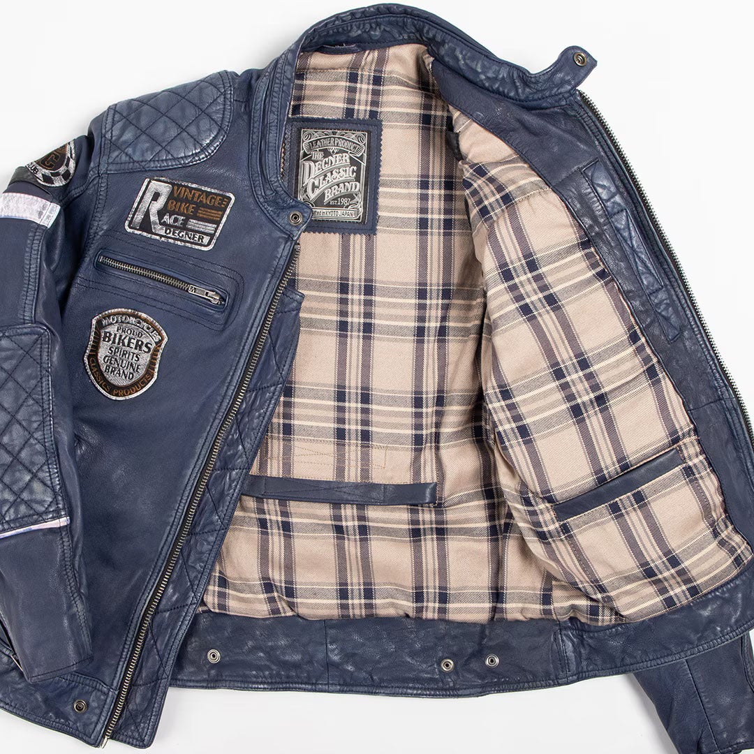 DEGNER デグナー ワックス シープレザー ジャケット ネイビー 3