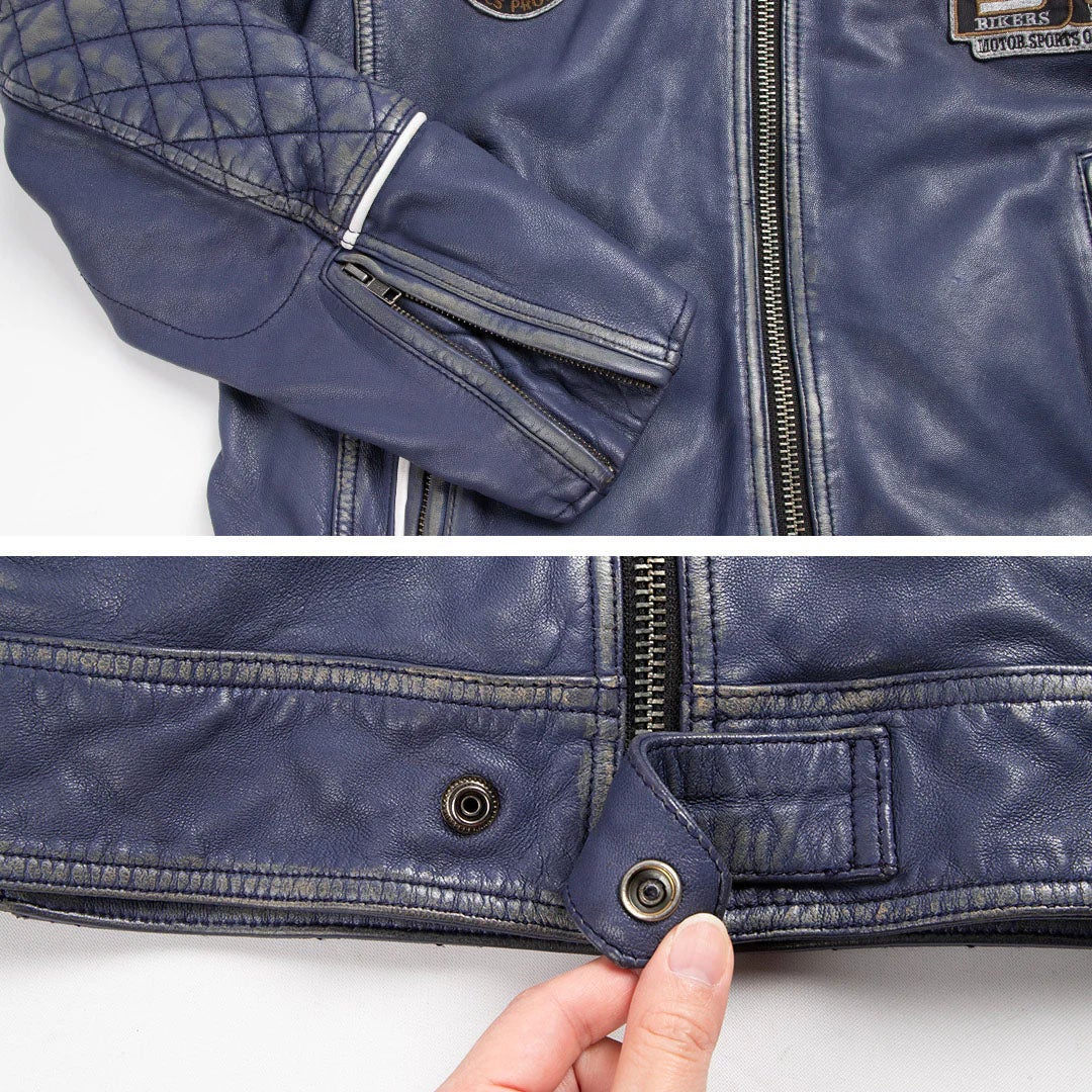 DEGNER デグナー ワックス シープレザー ジャケット ネイビー 4