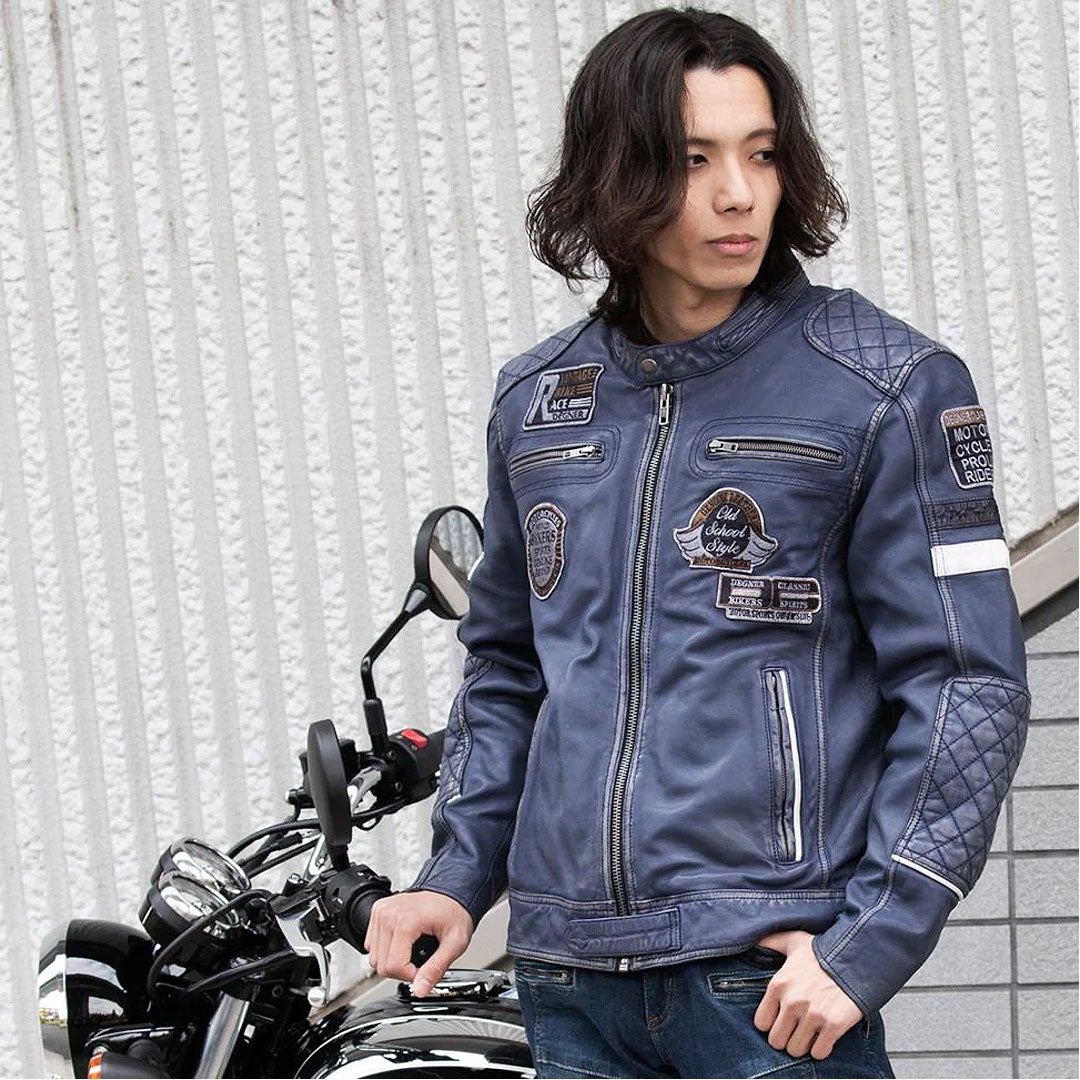 DEGNER デグナー ワックス シープレザー ジャケット ネイビー 5