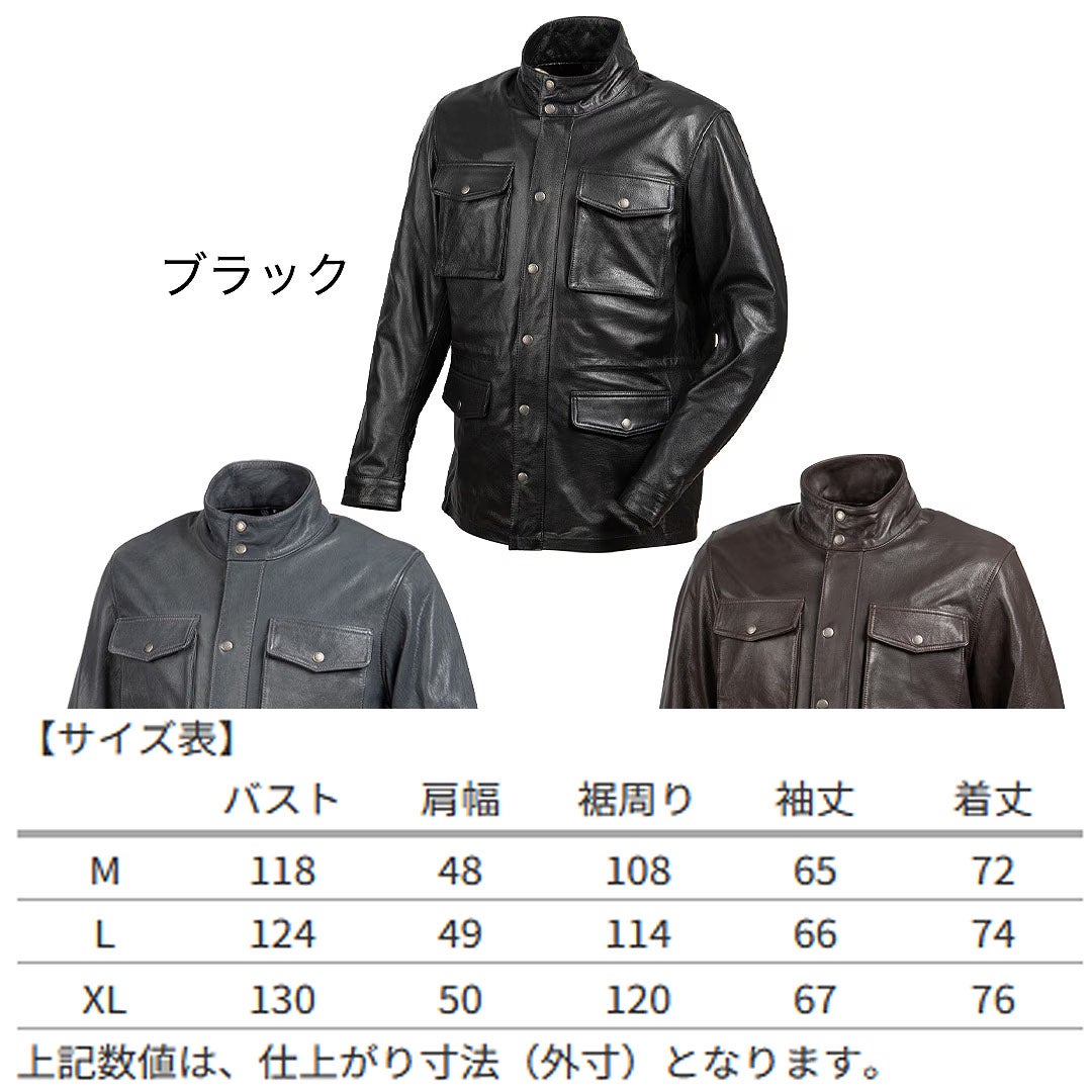 DEGNER デグナー ミドル丈 カウレザー ジャケット ブラック 10