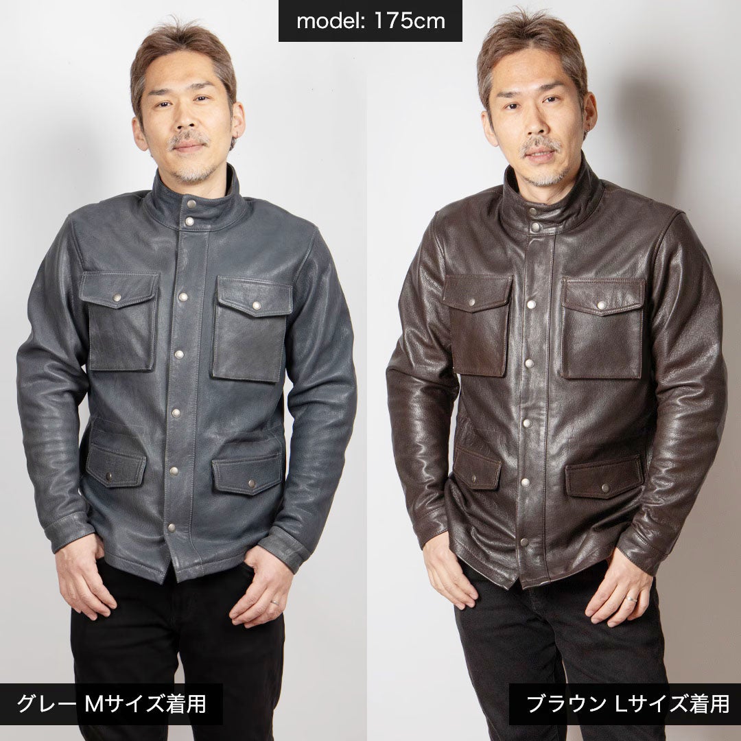 DEGNER デグナー ミドル丈 カウレザー ジャケット ブラウン 3