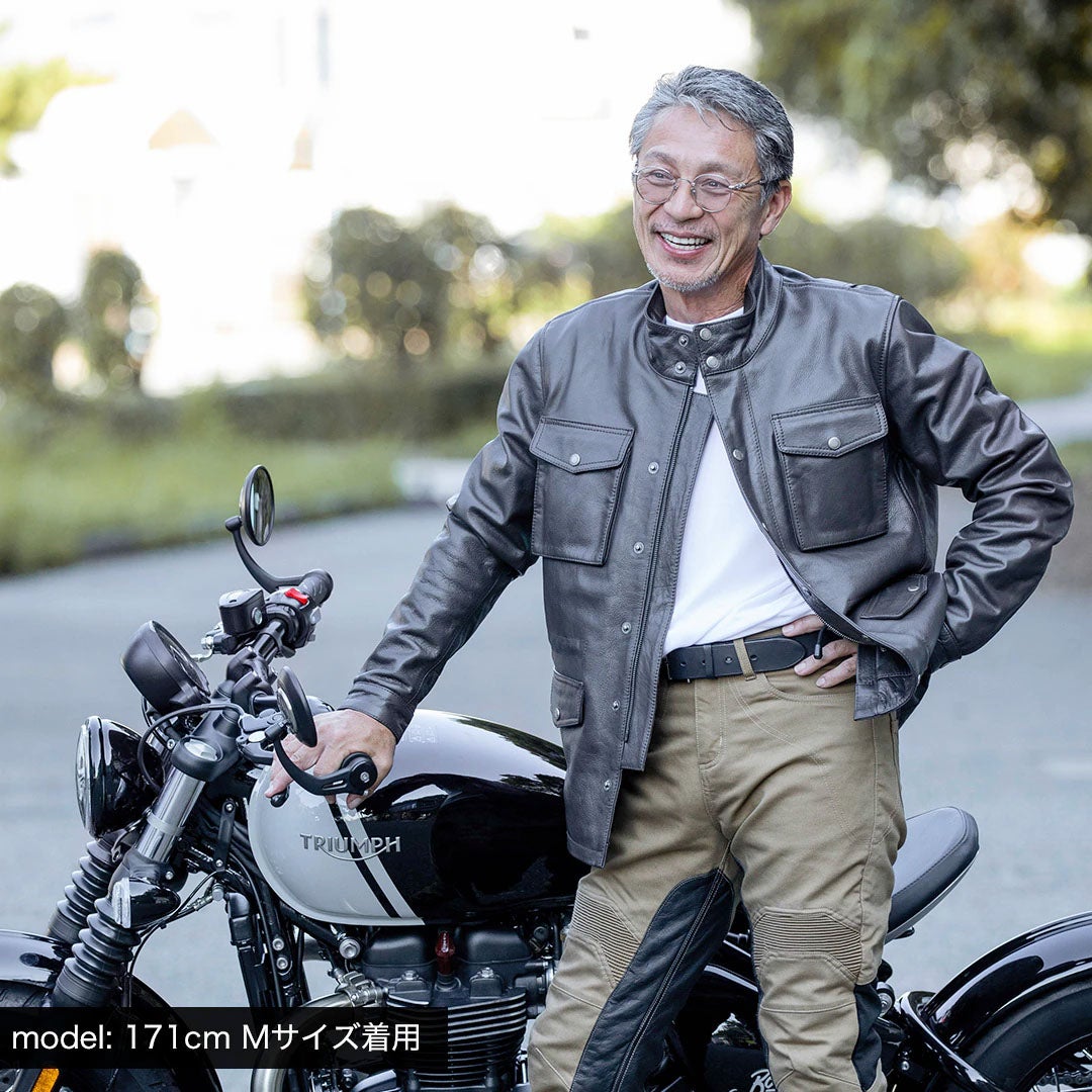 DEGNER デグナー ミドル丈 カウレザー ジャケット グレー 2