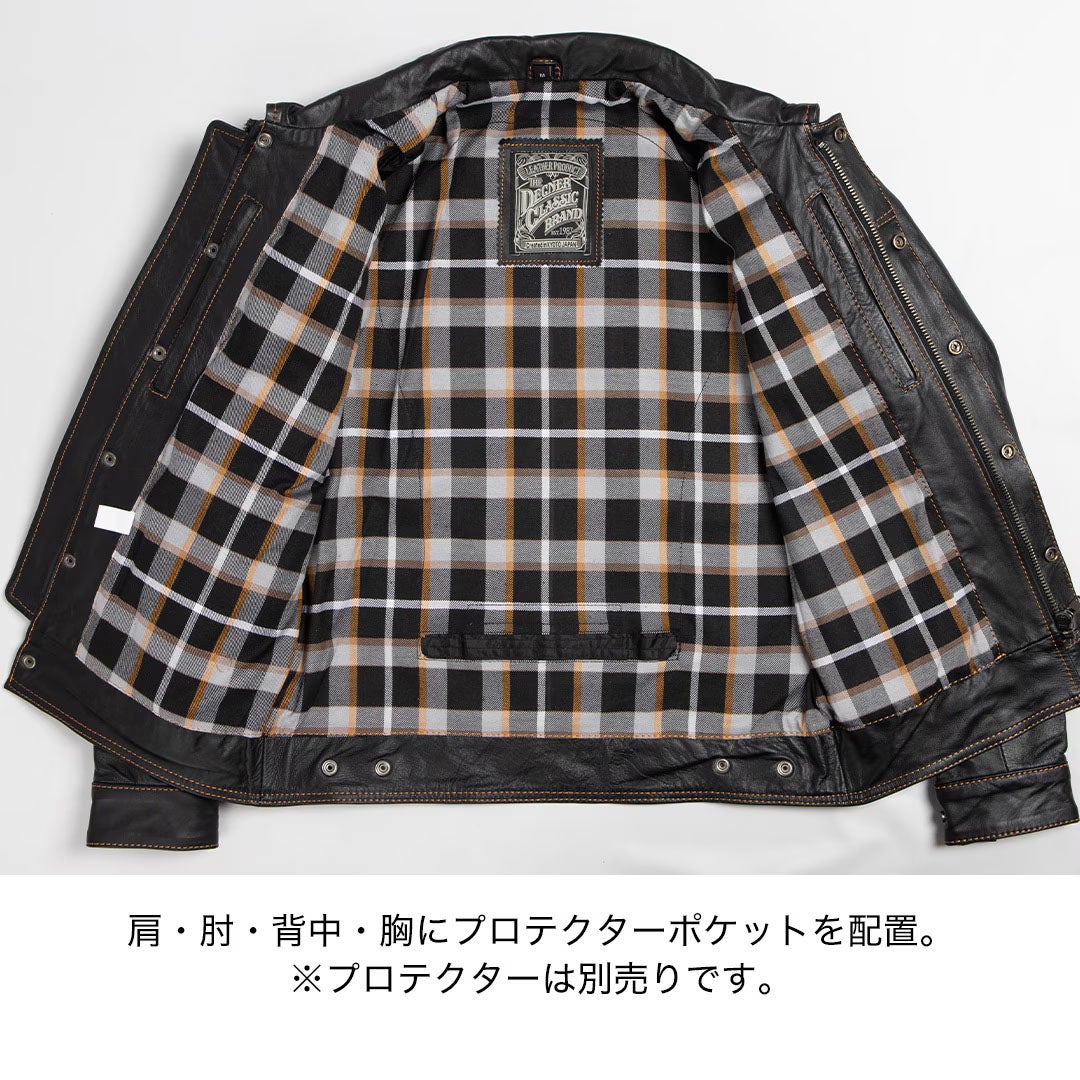 DEGNER デグナー カウレザー ジャケット ネイビー 4