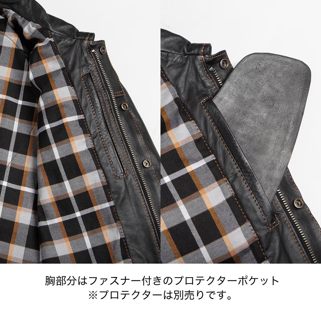 DEGNER デグナー カウレザー ジャケット ネイビー 5