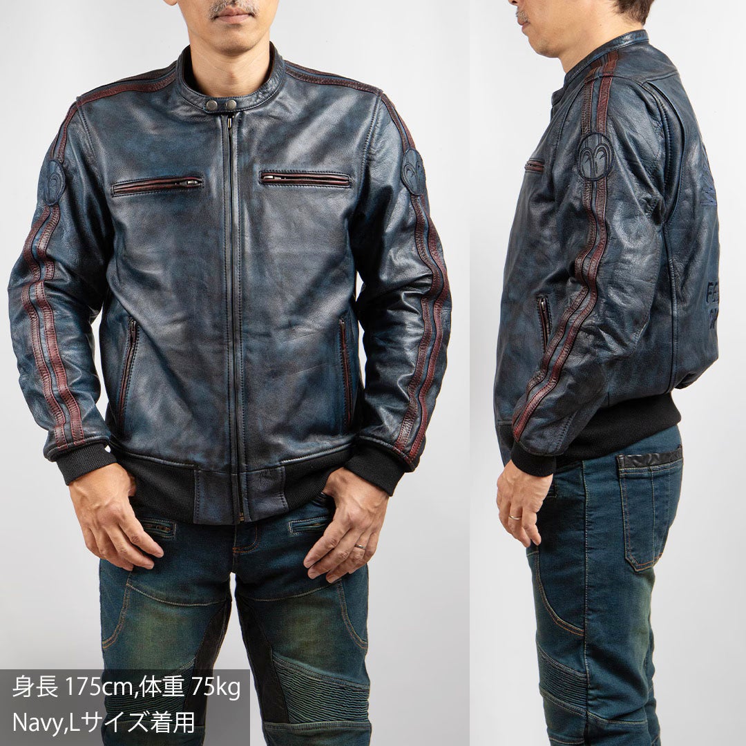 DEGNER デグナー SP忠男 ゴートレザー ジャケット ネイビー 2