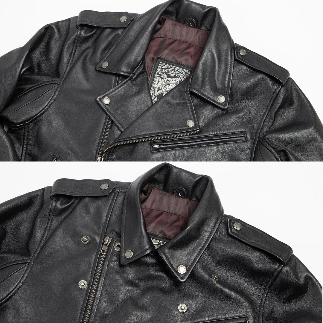 DEGNER デグナー シープレザー Wジャケット ブラック 8