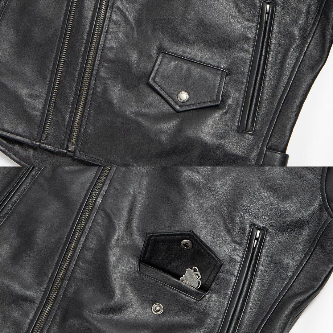 DEGNER デグナー シープレザー Wジャケット ブラック 13