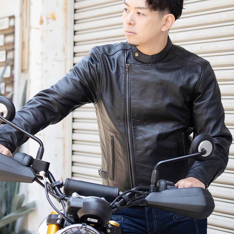 DEGNER ネイビー シープ レザージャケット Lサイズ 羊革 DEGNER デグナー シープレザー ジャケット ネイビー |ハーレーパーツ