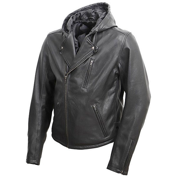 DEGNER デグナー フード付き ゴートレザーダブルライダース ジャケット ブラック