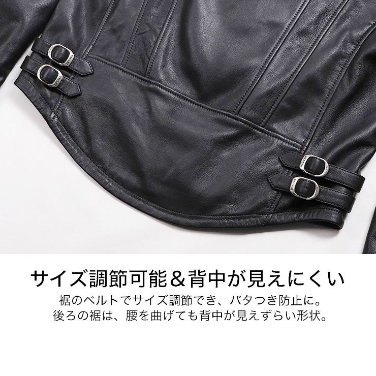 DEGNER デグナー フード付き ゴートレザーダブルライダース ジャケット ブラック 10