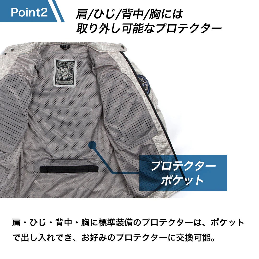 DEGNER デグナー テキスタイル フルメッシュジャケット ベージュ 13