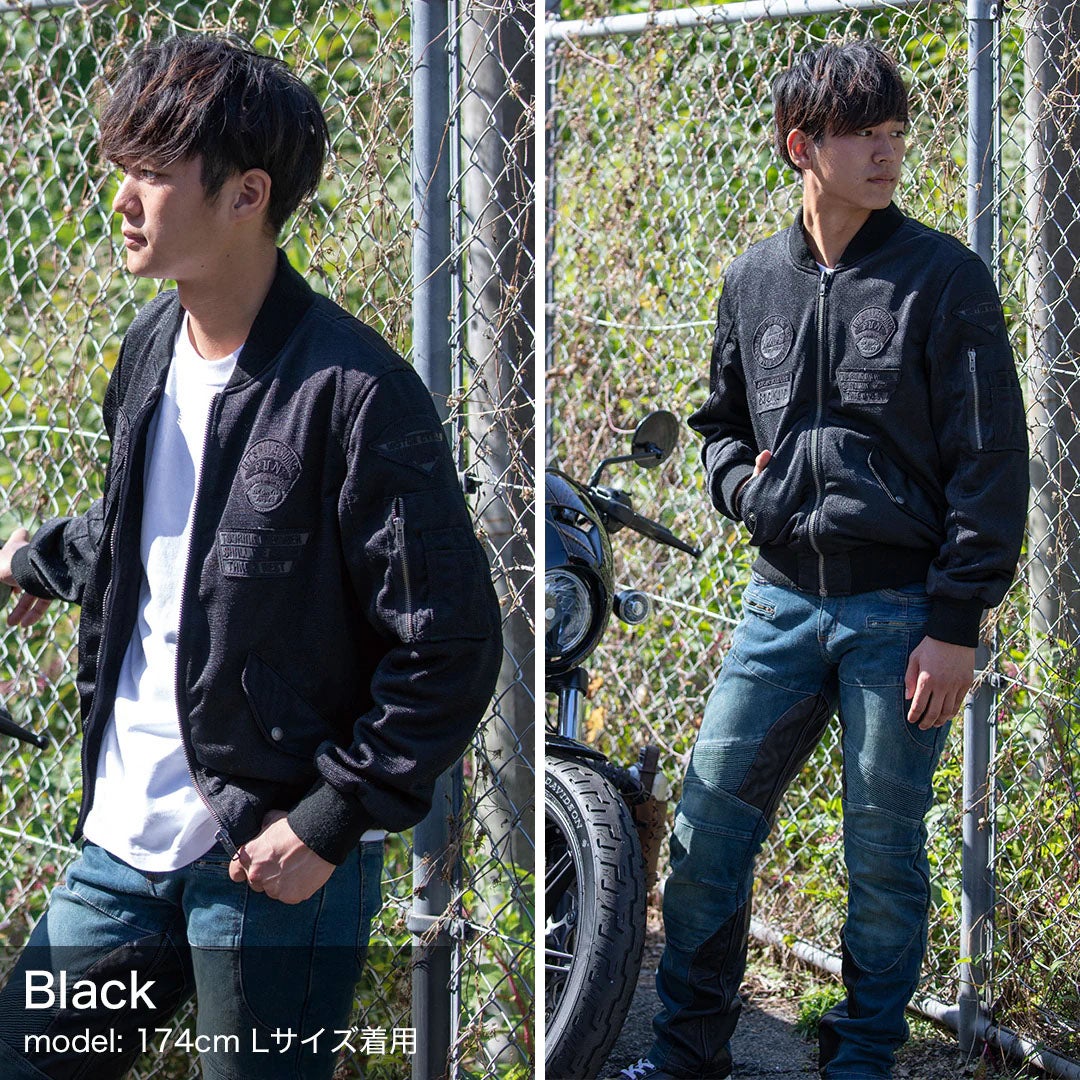 DEGNER デグナー MA-1スタイル メッシュジャケット ブラック 10