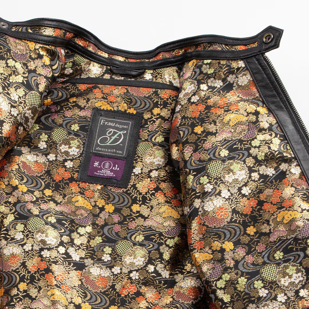 DEGNER デグナー レディース 金襴 シープレザー ジャケット 流水雪輪 2