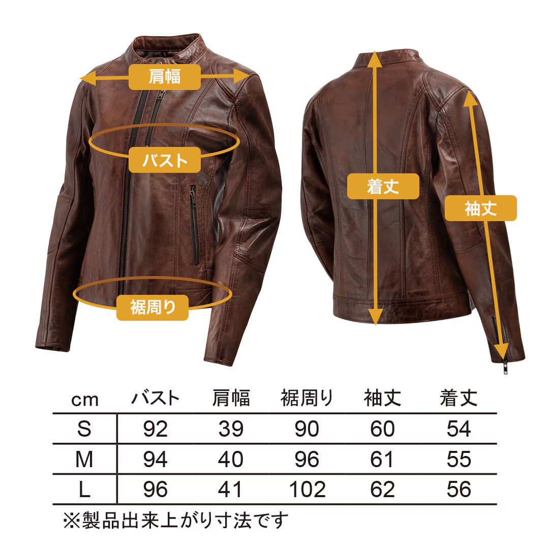 DEGNER デグナー レディース シープレザー ジャケット ブラウン 9