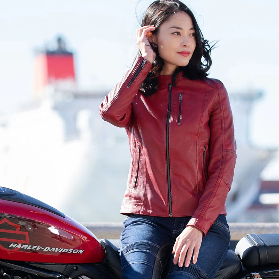 DEGNER デグナー レディース シープレザー ジャケット レッド 2