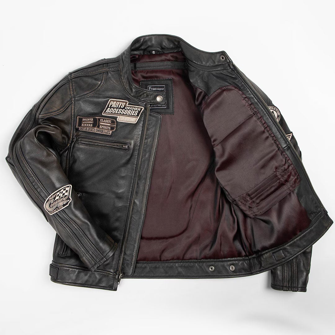 DEGNER デグナー レディース シープレザー ジャケット ワッペン付き 5