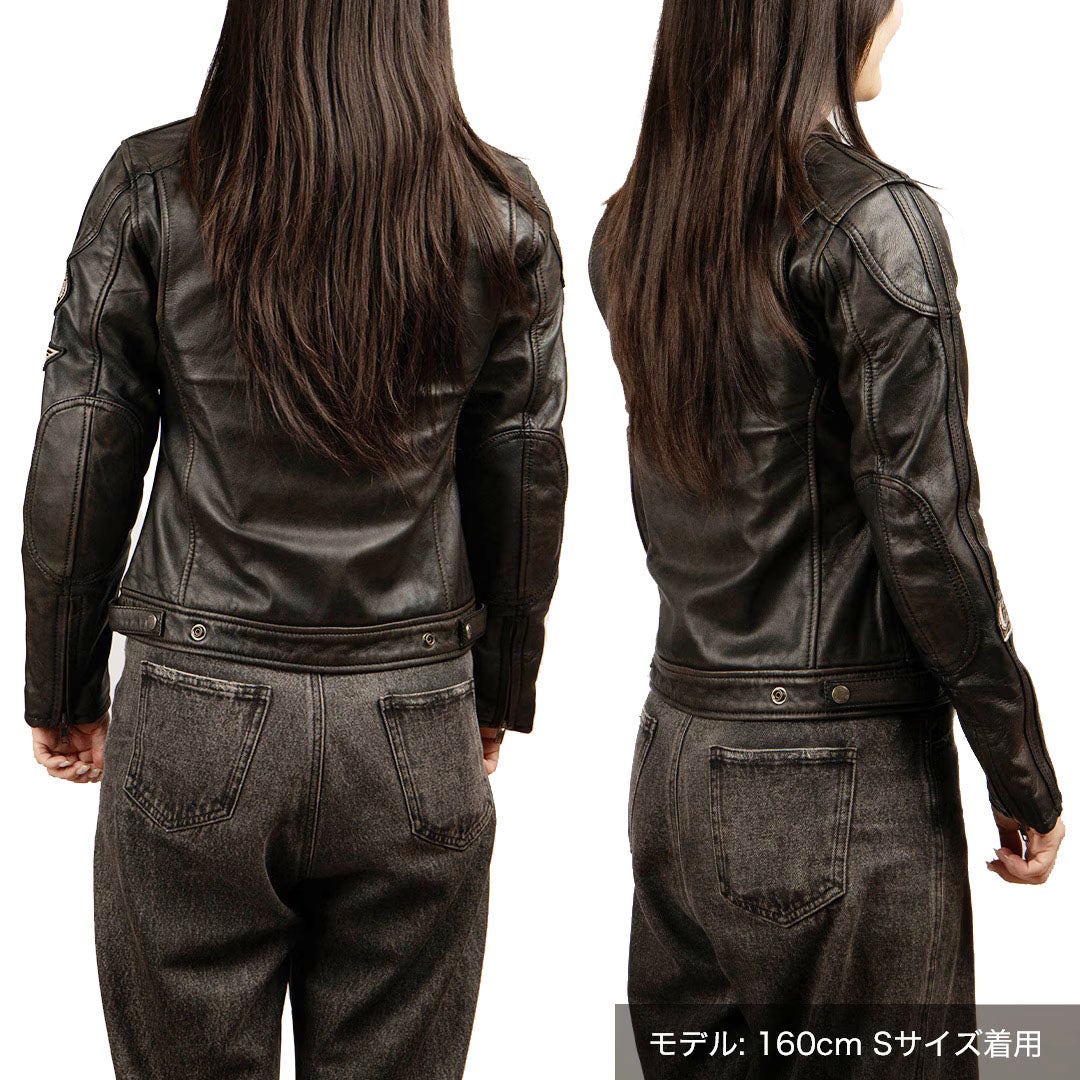 DEGNER デグナー レディース シープレザー ジャケット ワッペン付き 12