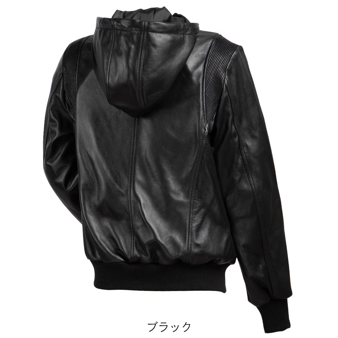 DEGNER デグナー レディース フード付き シープレザー ジャケット ブラック 2