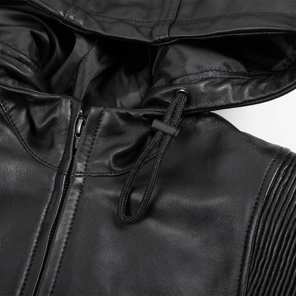 DEGNER デグナー レディース フード付き シープレザー ジャケット ブラック 6