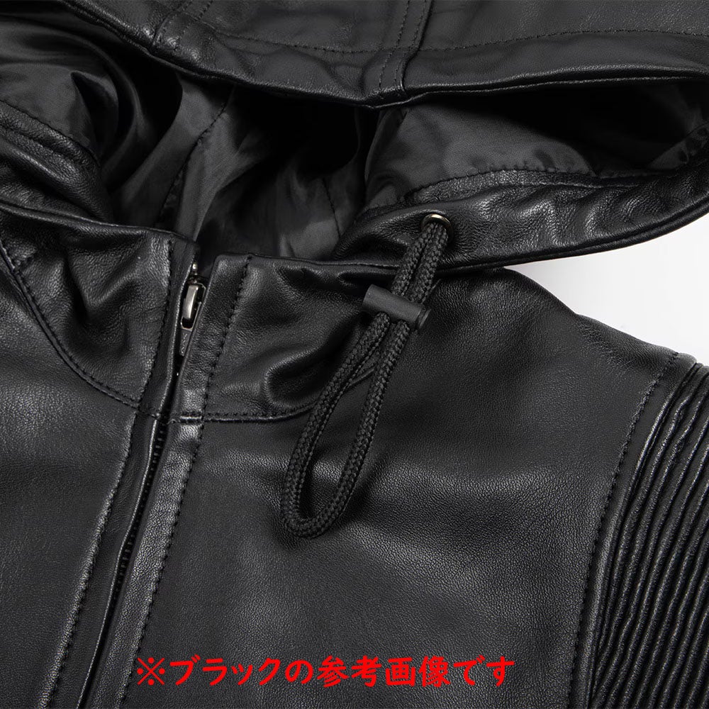 DEGNER デグナー レディース フード付き シープレザー ジャケット グレー 6