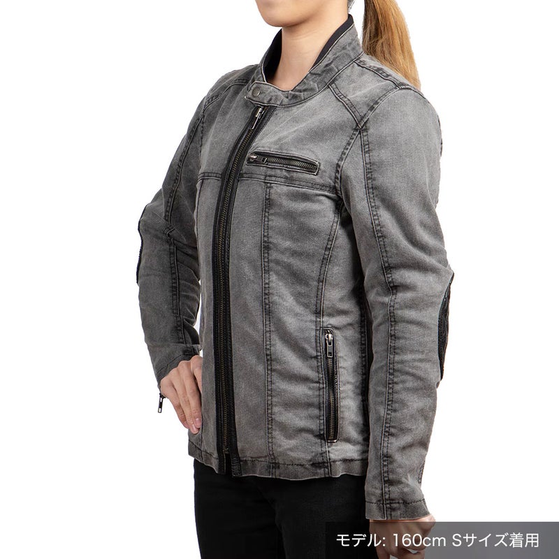 DEGNER デグナー レディース テキスタイル/レザー コンビジャケット ブラック