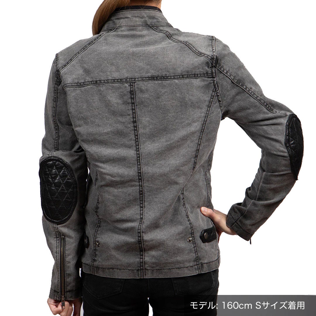 DEGNER デグナー レディース テキスタイル/レザー コンビジャケット ブラック 3