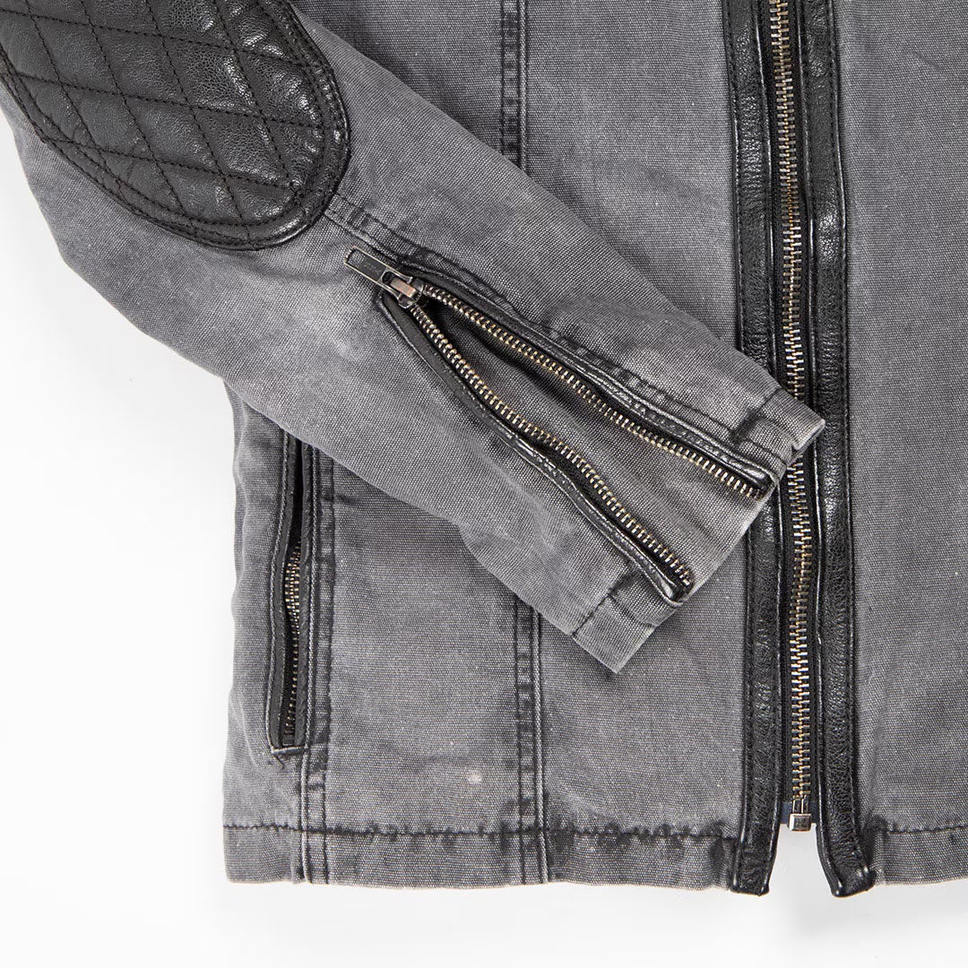 DEGNER デグナー レディース テキスタイル/レザー コンビジャケット ブラック 6