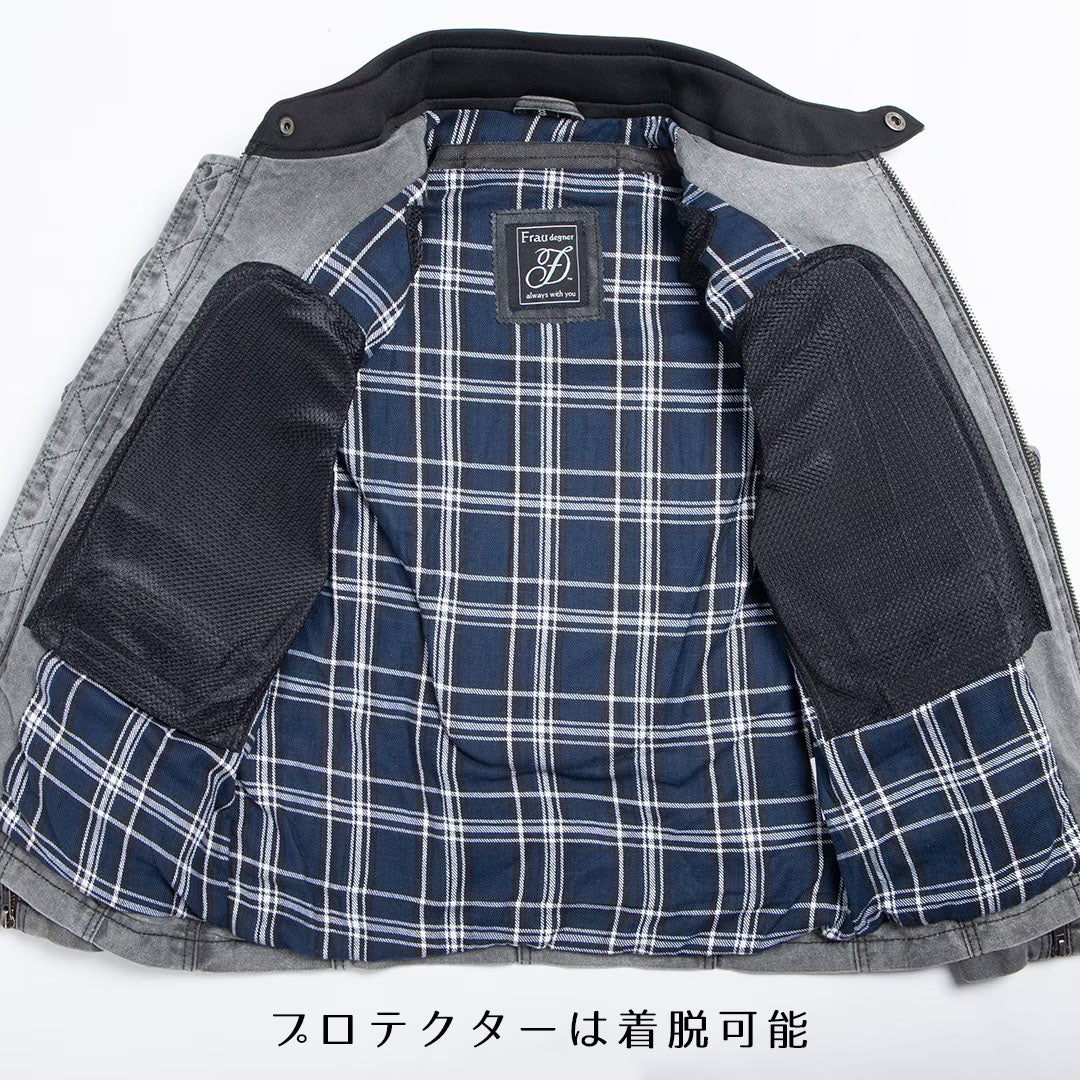 DEGNER デグナー レディース テキスタイル/レザー コンビジャケット ブラック 8