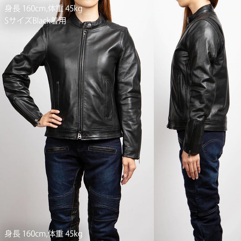 DEGNER デグナー レディース カウレザー ライダースジャケット ブラック