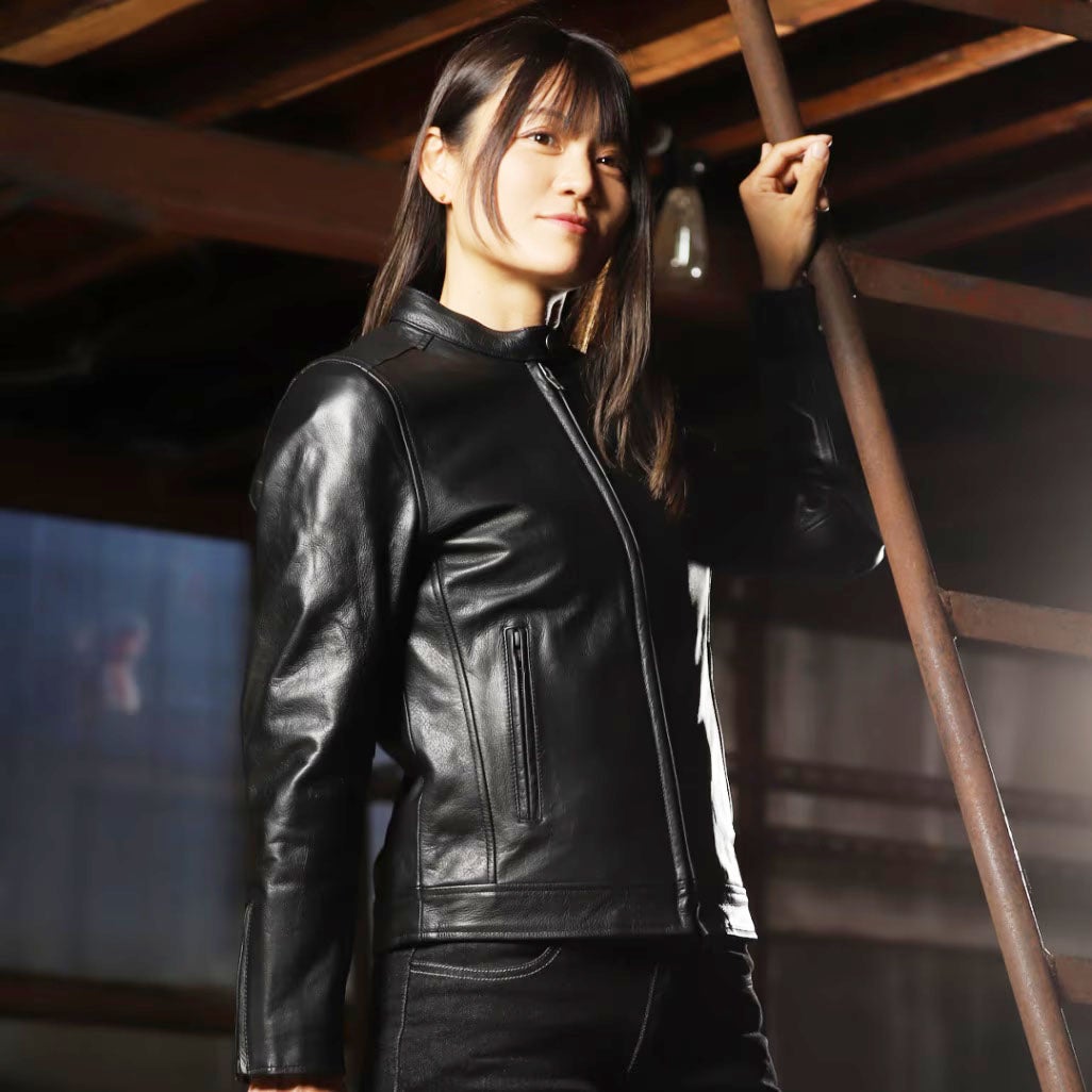 DEGNER デグナー レディース カウレザー ライダースジャケット ブラック 4