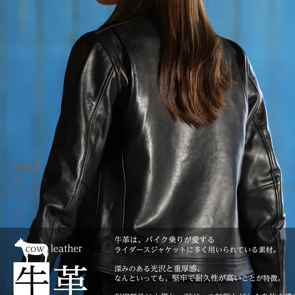 DEGNER デグナー レディース カウレザー ライダースジャケット ブラック 5