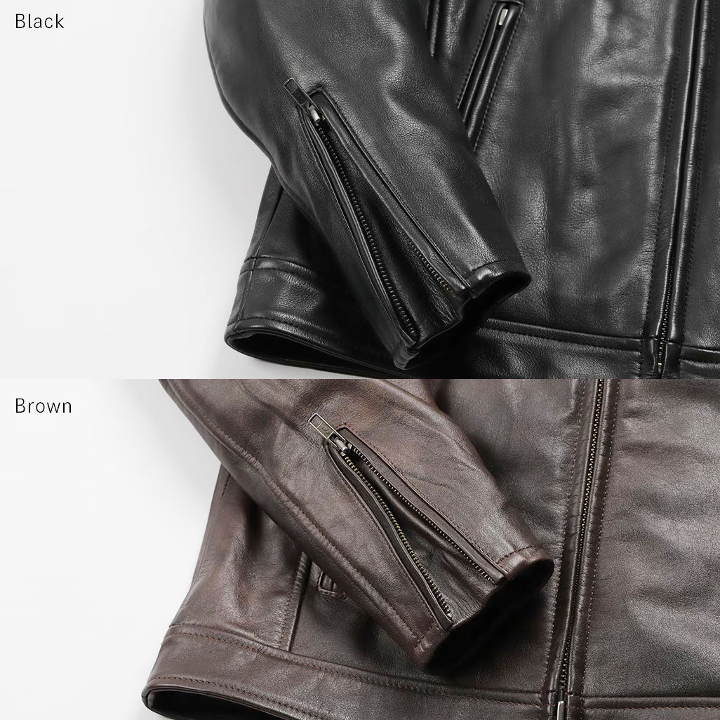 DEGNER デグナー レディース カウレザー ライダースジャケット ブラウン 10