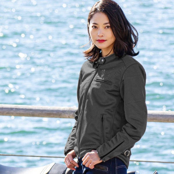 DEGNER デグナー レディース テキスタイルメッシュジャケット ブラック