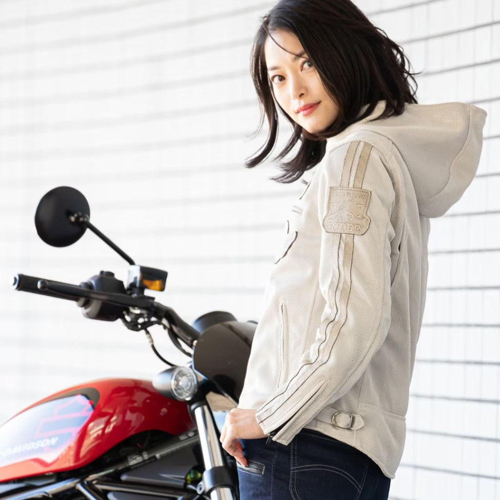 DEGNER デグナー レディース フード付き テキスタイルメッシュジャケット ブラック 2