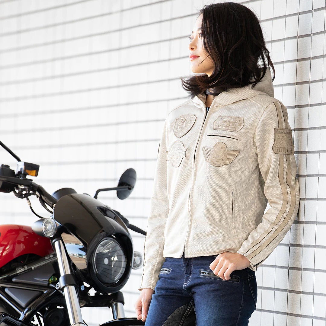 DEGNER デグナー レディース フード付き テキスタイルメッシュジャケット ブラック 3