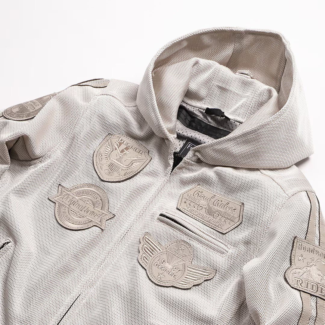 DEGNER デグナー レディース フード付き テキスタイルメッシュジャケット ブラック 4