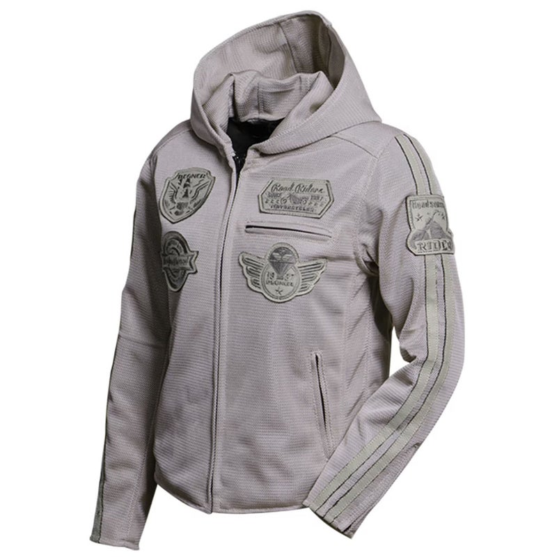 DEGNER デグナー レディース フード付き テキスタイルメッシュジャケット グレー