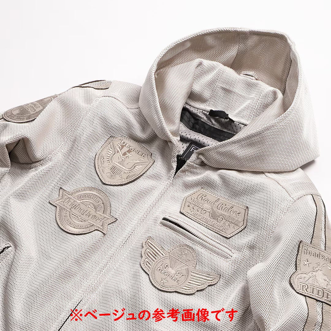 DEGNER デグナー レディース フード付き テキスタイルメッシュジャケット グレー 4