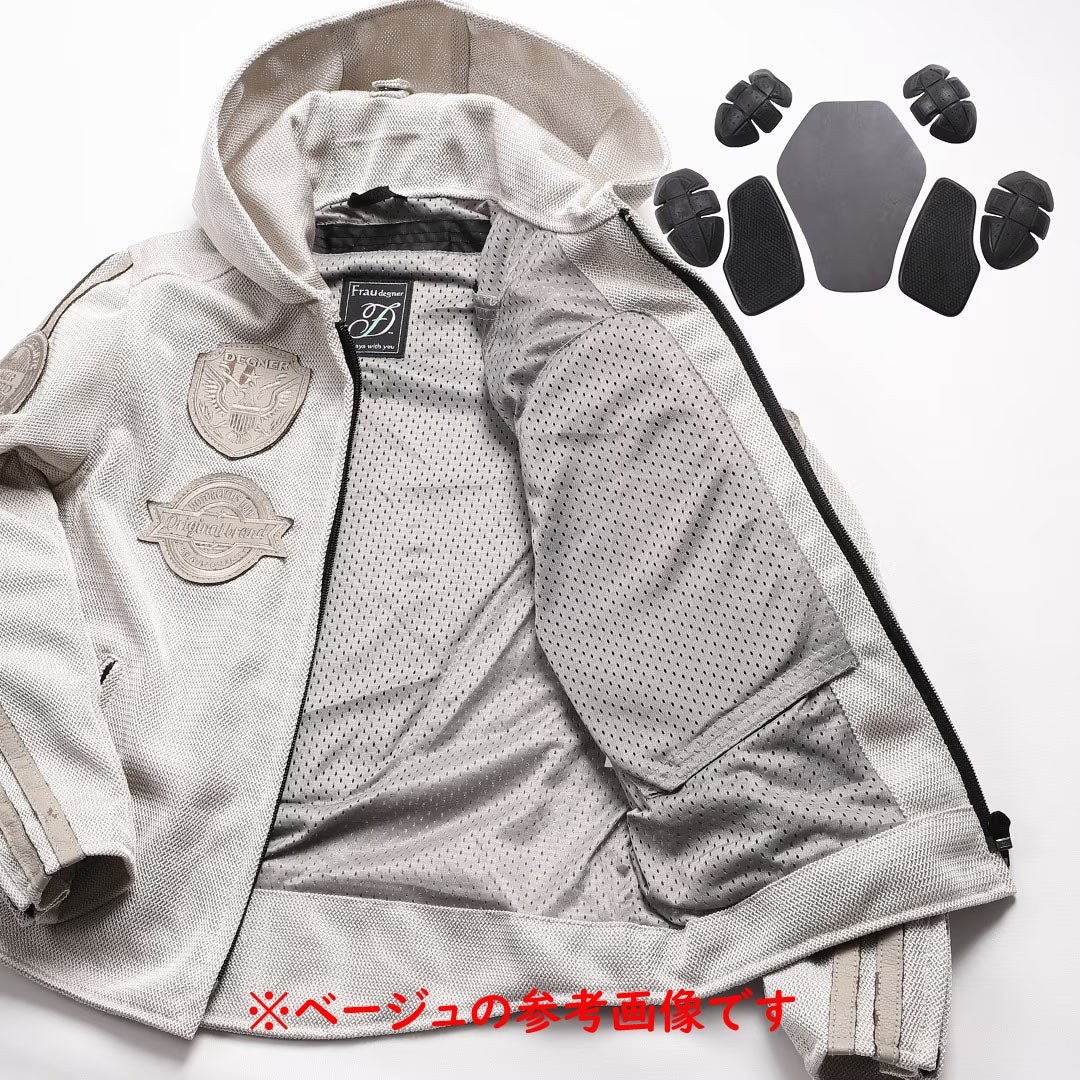 DEGNER デグナー レディース フード付き テキスタイルメッシュジャケット グレー 9