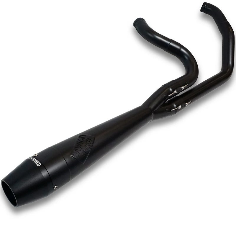 ミッドレングス・2-1フルエキゾーストマフラー (ブラック/ビレットエンド)