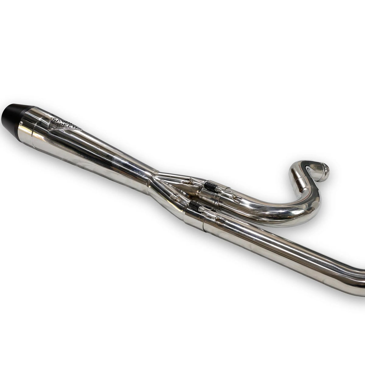 Intimidator ミッドレングス・2-1フルエキゾーストマフラー (ポリッシュ/ビレットエンド)1