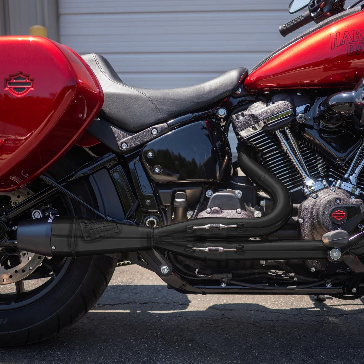 Intimidator ショーティー・2-1フルエキゾーストマフラー (ブラック/ビレットエンド)