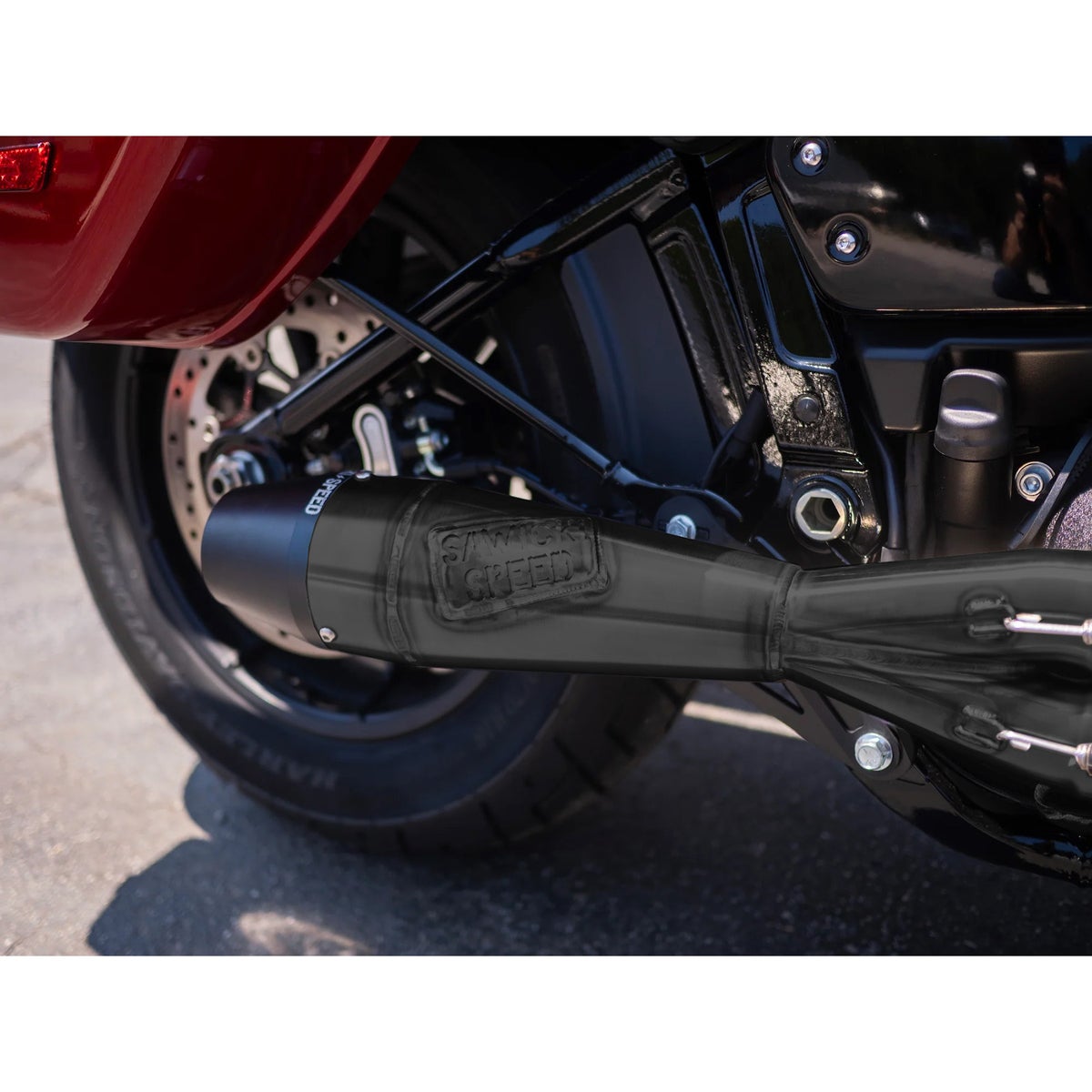 Intimidator ショーティー・2-1フルエキゾーストマフラー (ブラック/ビレットエンド)2