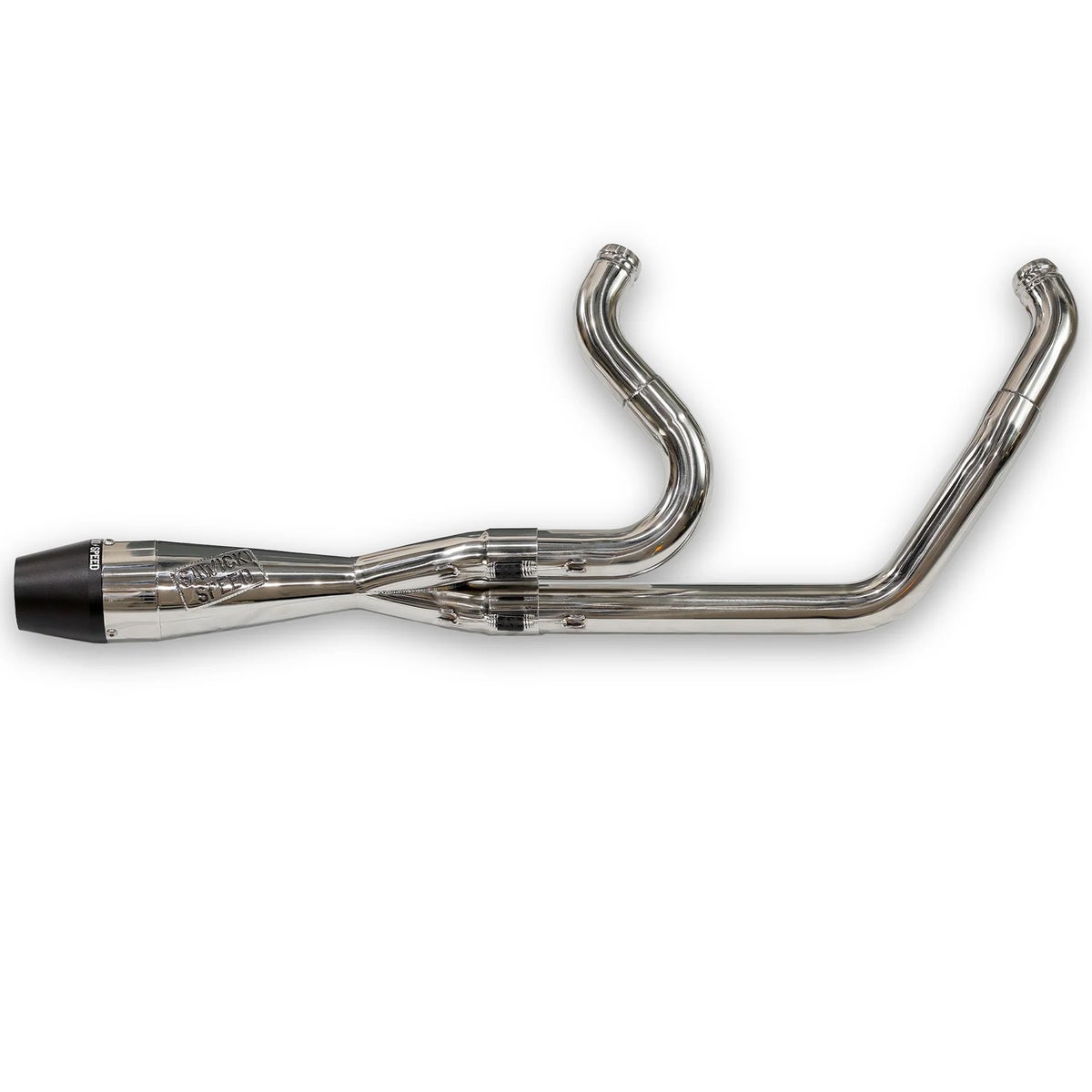 ntimidator ショーティー・2-1フルエキゾーストマフラー (ポリッシュ/ビレットエンド)