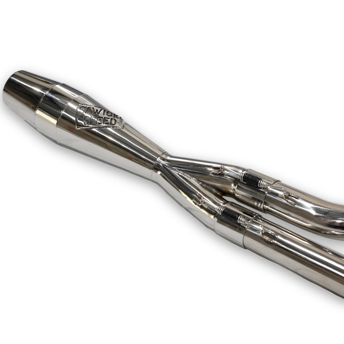 Intimidator ショーティー・2-1フルエキゾーストマフラー (ポリッシュ)1