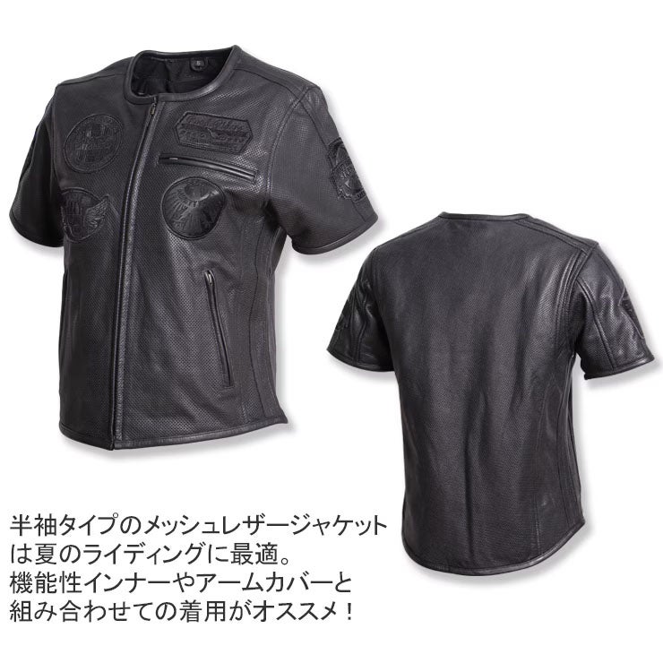 DEGNER デグナー レディース 半袖 メッシュレザージャケット 4