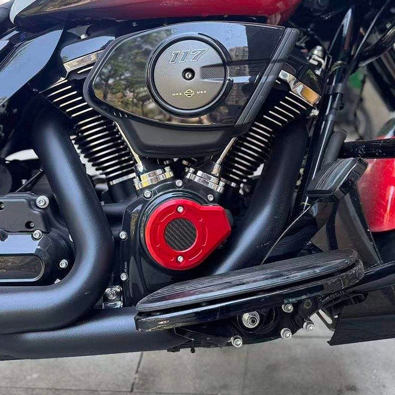 2025以降ツーリング、ソフテイル カーボン タイマーカバー レッド