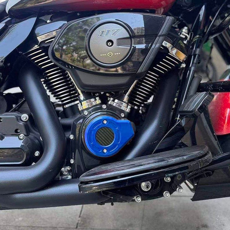 2025以降ツーリング、ソフテイル カーボン タイマーカバー ブルー